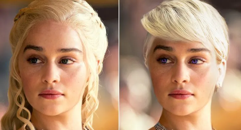 Khi c&ocirc; bước v&agrave;o gi&agrave;n thi&ecirc;u đang ch&aacute;y của chồng m&igrave;nh - Khal Drogo - ở season 1, lẽ ra m&aacute;i t&oacute;c bạch kim của Daenerys đ&atilde; phải ch&aacute;y rụi ho&agrave;n to&agrave;n. 