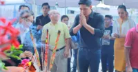 Quang Minh - Bình Minh cúng tổ nghiệp trên phim trường