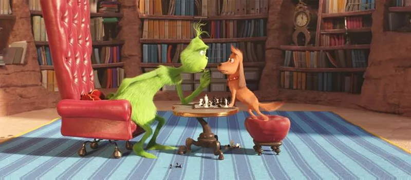 Grinch đ&uacute;ng l&agrave; một kẻ nhan sắc c&oacute; hạn nhưng thủ đoạn c&oacute; thừa, kh&ocirc;ng ngại sử dụng &ldquo;mưu h&egrave;n kế bẩn&rdquo; để chiến thắng được một&hellip;ch&uacute; ch&oacute; nhỏ. (CJ CGV)
