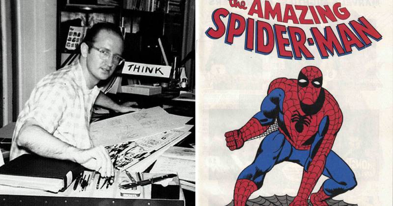 Steve Ditko và bìa truyện The Amazing Spider-Man (Variety)