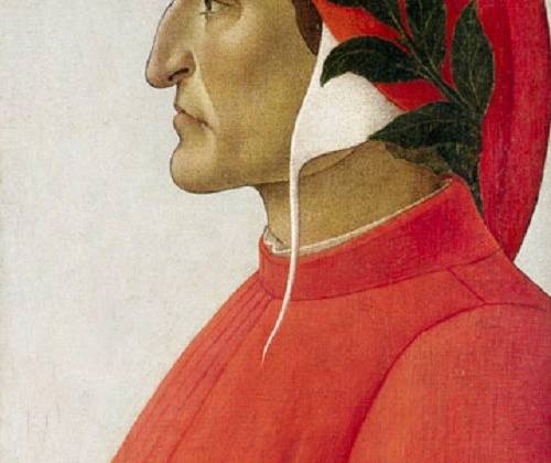 Chân dung Dante do Botticelli hoàn thành vào năm 1495, tranh màu trứng vẽ trên vải, kích cỡ 54.7*47.5cm, tư nhân sưu tầm.