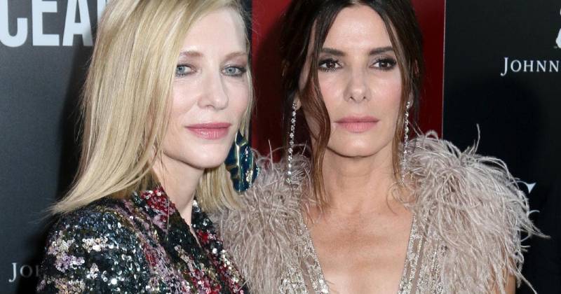 Sandra Bullock và Cate Blanchett trong buổi ra mắt Băng Cướp Thế Kỷ: Đẳng Cấp Quý Cô (The Australian)