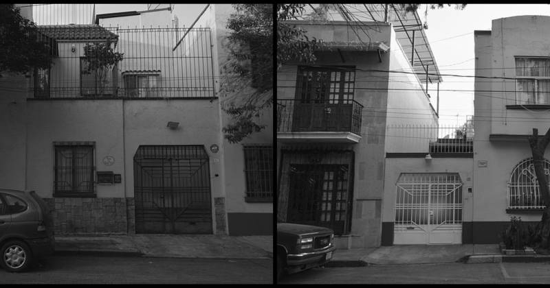Ngôi nhà trong bối cảnh phim (trái) - Ngôi nhà của gia đình Cuarón (phải).