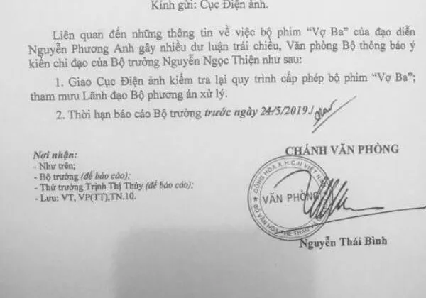 Công văn chính thức (Ảnh: Zing)