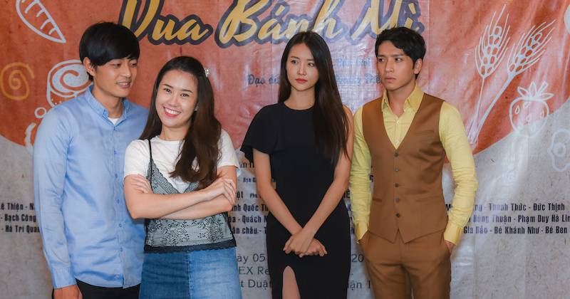 4 diễn viên chính của Vua Bánh Mì bản Việt: Quốc Huy, Ngọc Thảo, Trương Mỹ Nhân và Bạch Công Khanh 