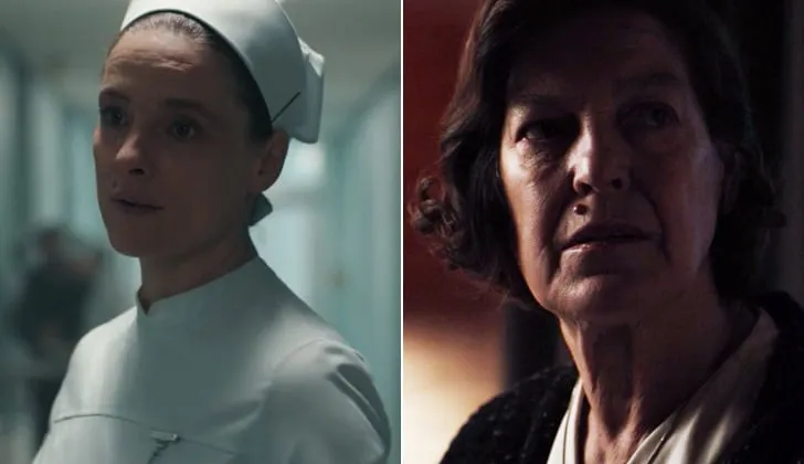 Ines Kahnwald 1986 và 2019, người đã nhận nuôi Mikkel Nielsen 2019 khi cậu du hành thời gian đến đây. (Ảnh: Netflix)