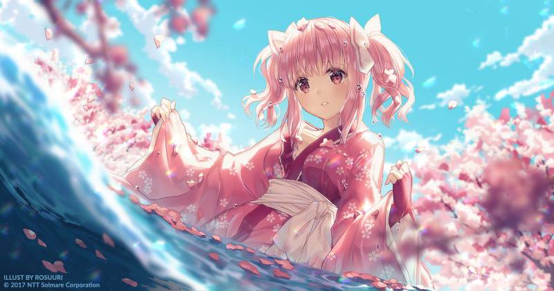 Hình nền : Anime cô gái, Tóc hồng, mắt xanh, Đỏ mặt, Cánh hoa, Hoa, tóc  dài, Con bướm, nền trắng, parted lips 2340x1741 - StepBro - 2097195 - Hình  nền đẹp hd - WallHere