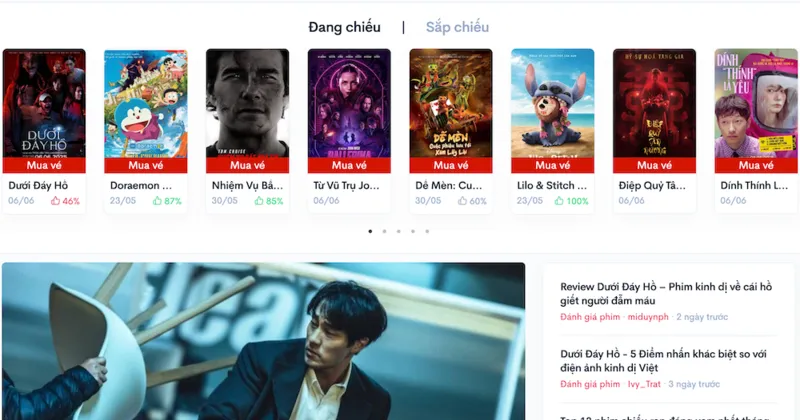Trang web Moveek với nhiều tiện &iacute;ch: xem lịch chiếu, đặt v&eacute;, đọc review phim, cập nhật tin tức mới nhất về phim ảnh