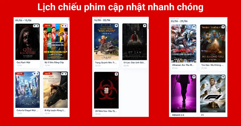 Cập nhật lịch chiếu phim nhanh ch&oacute;ng tại Moveek