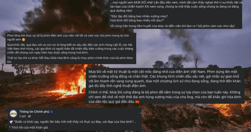 Mưa Đỏ nhận được phản hồi tích cực từ khán giả đã ra rạp