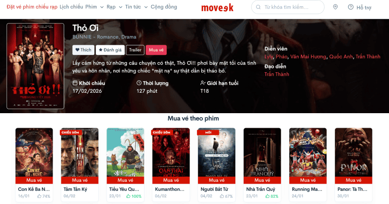 Đặt v&eacute; v&agrave; cập nhật gi&aacute; v&eacute; tại website Moveek