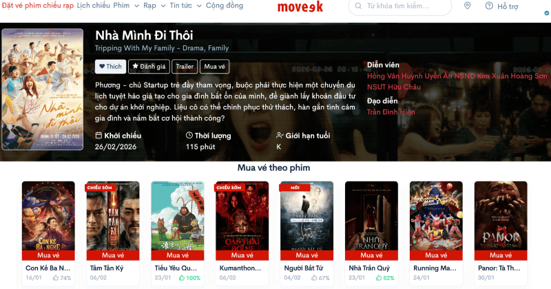 Cập nhật lịch chiếu và mua vé Nhà Mình Đi Thôi nhanh nhất tại Moveek