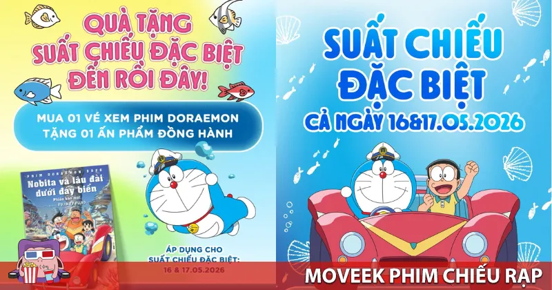 Doraemon Movie 45 (2026): Nobita Và Lâu Đài Dưới Đáy Biển sẽ có lịch chiếu sớm vào 16-17.05.2026