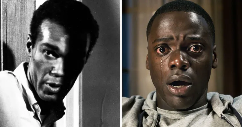 Duane Jones trong Night of the Living Dead (bên trái) và Daniel Kaluuya trong Get Out. (THR)