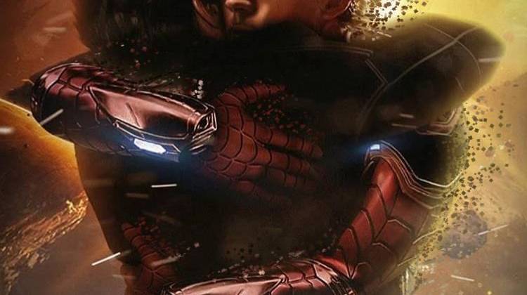 Fanart cảnh đáng nhớ giữa Spider-Man và Iron Man trong Cuộc Chiến Vô Cực (Pinterst)