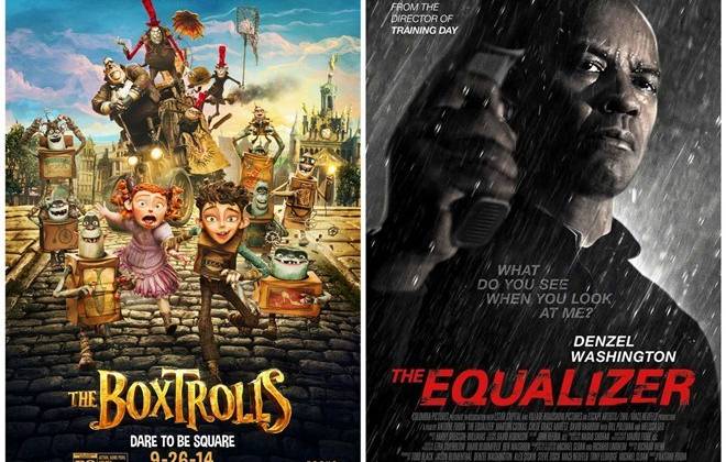 The Box Trolls và The Equalizer là hai bộ phim được phát hành trên diện rộng đáng chú ý nhất trong cuối tuần này tại Bắc Mỹ.