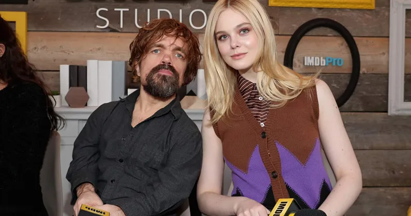 Peter Dinklage và Elle Fanning tại buổi họp báo I Think We're Alone Now (IMDb)