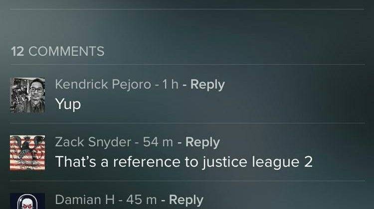 (Tạm dịch: Zack Snyder: Đó là một kết nối tới justice league 2)