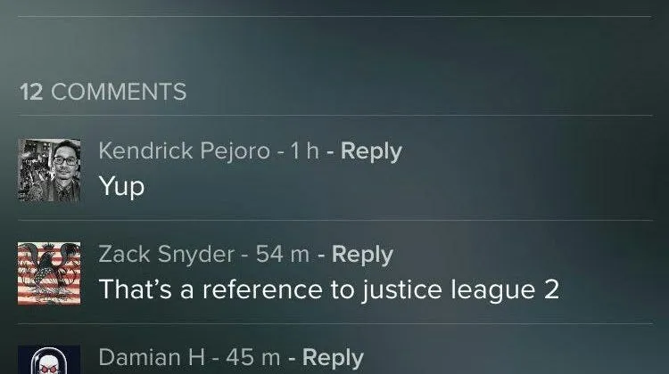 (Tạm dịch: Zack Snyder: Đ&oacute; l&agrave; một kết nối tới justice league 2)
