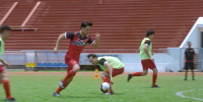Bắc (Hùng Chilhyun) hết mình trong buổi tập với đồng đội