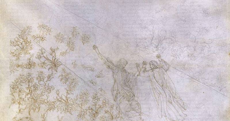 Bức tranh minh họa cho khúc ca số 30 “Thiên đường”, vẽ trên da dê, do Botticelli hoàn thành vào những năm 1490 được lưu giữ tại bảo tàng Berlin.