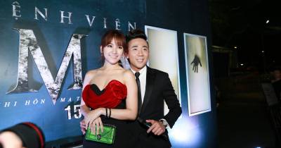 Hari Won và Trấn Thành thân mật trong buổi công chiếu Bệnh Viện Ma