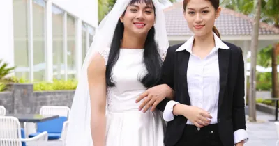 Hoài Lâm hóa cô dâu điệu đà bên Ngọc Thanh Tâm nam tính, lịch lãm