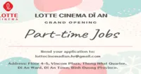[Tuyển dụng] Lotte Cinema Dĩ An - Nhân viên part-time