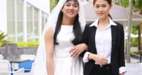 Hoài Lâm hóa cô dâu điệu đà bên Ngọc Thanh Tâm nam tính, lịch lãm